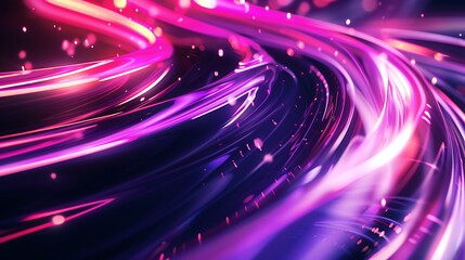 Obraz premium Dynamic Fusion of Neon Cityscapes and Futuristic Tech Art Imagery