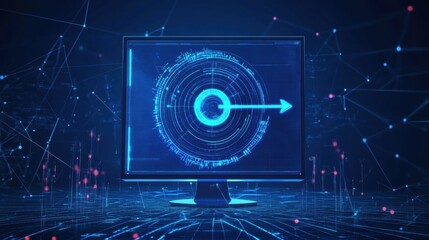 Digital data visualization technology graphic display futuristic environment close-up view interactive concepts for innovation