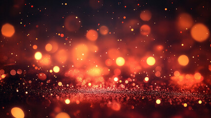 Vibrant red bokeh background perfect for holiday designs. This image features a captivating bokeh effect with warm, glowing red and orange lights.