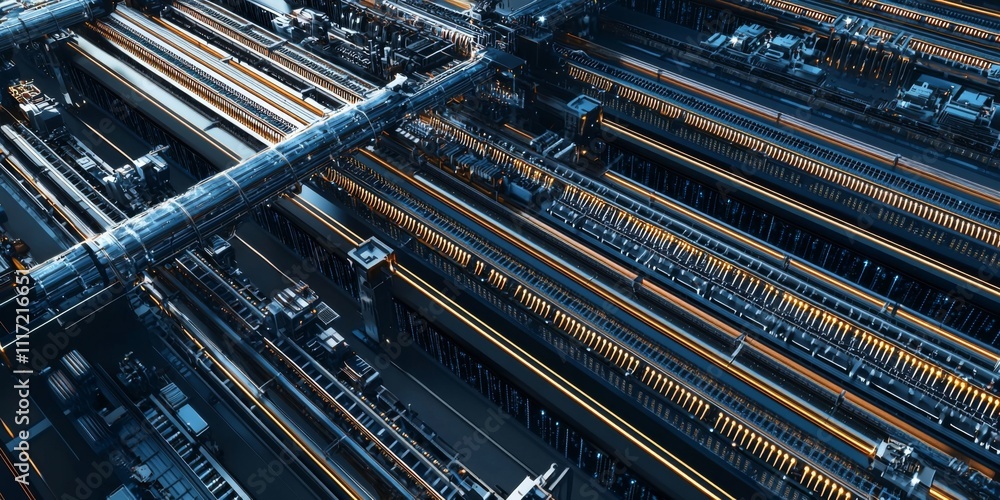 Poster futuristic data center cloud computing digital transformation infrastructure