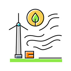 clean wind energy turbine color icon vector. clean wind energy turbine sign. isolated symbol illustration