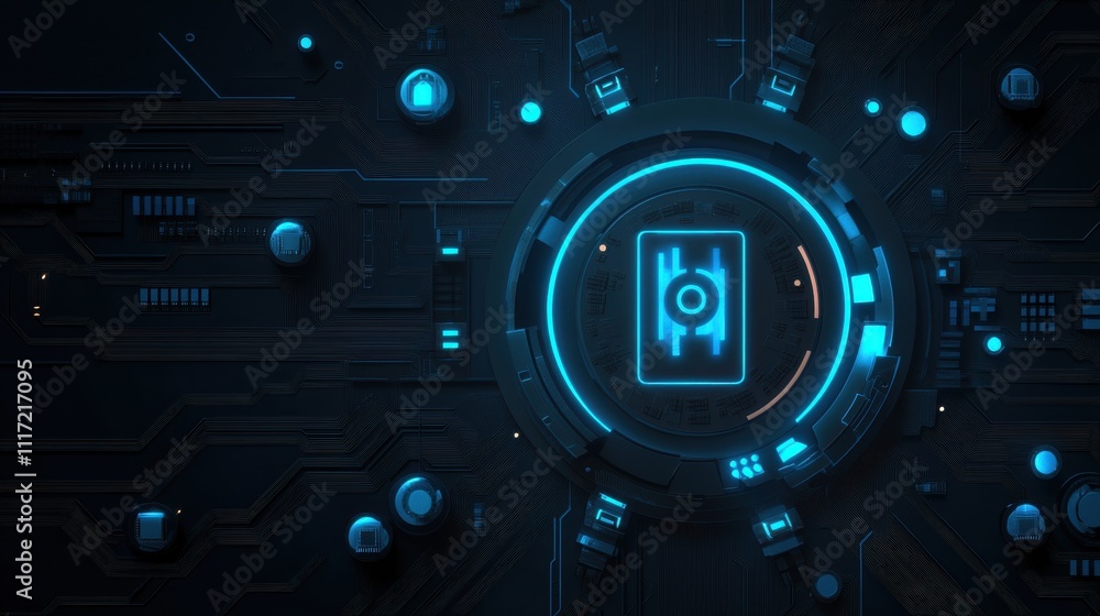 Poster dynamic digital technology interface futuristic environment graphic design abstract viewpoint visual