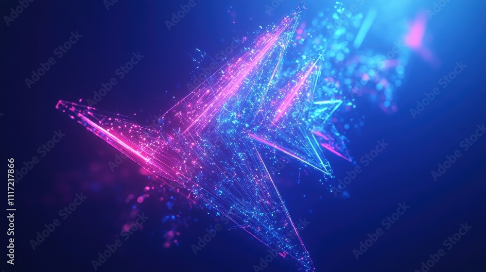Poster dynamic abstract light patterns digital art visual design dark background modern aesthetic technolog