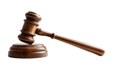 Wooden Gavel and Block Isolated  for Justice