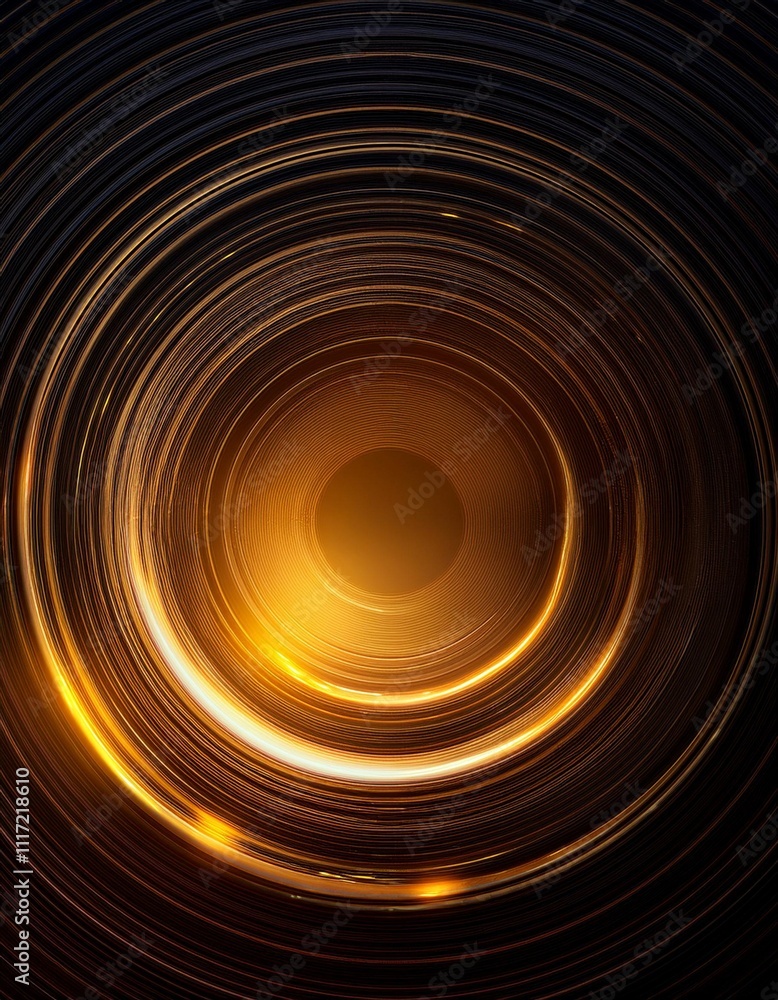 Poster warm, radiant light emanating from a circular source, creating a powerful abstract image