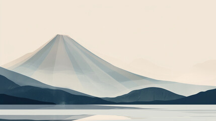 Bali's mountainscape is a combination of simplicity, abstractness, cleanliness, beige, and gray.