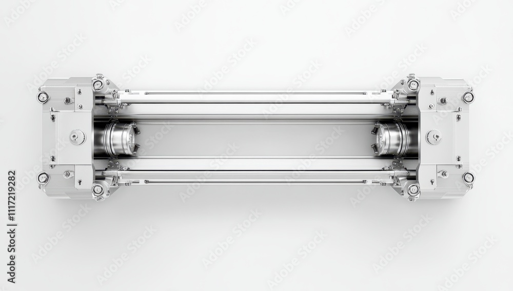 Poster detailed view of a modern industrial machine component featuring clean lines and precision engineeri