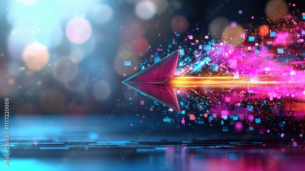 Aufkleber dynamic arrow motion abstract background digital art colorful environment futuristic viewpoint motio