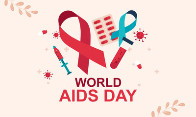 World aids day awareness with ribbon