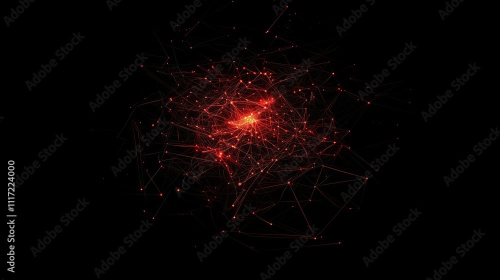 Poster artistic rendering of neural network in abstract design concept