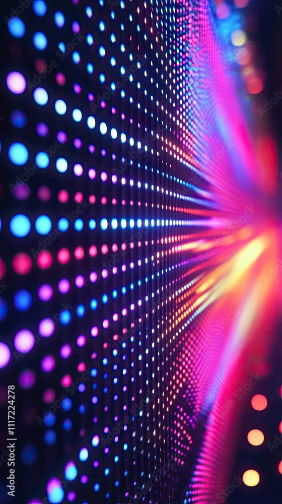 Poster colorful led lights displaying vibrant patterns