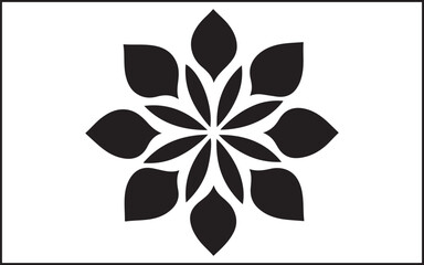 black and white flower isolated