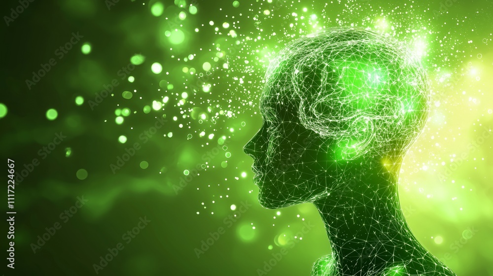 Poster futuristic creative visualization of ai solving complex problems