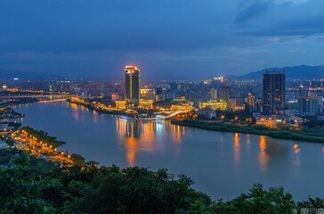 Naklejka premium country skyline at night 
