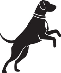 Dog Silhouette vector art illustration on a white background, Dog
