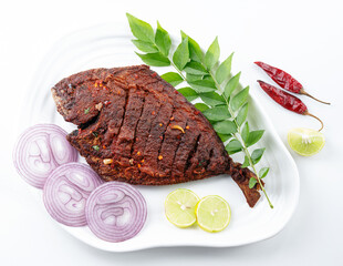 Delicious and spicy Promfet fish fry 