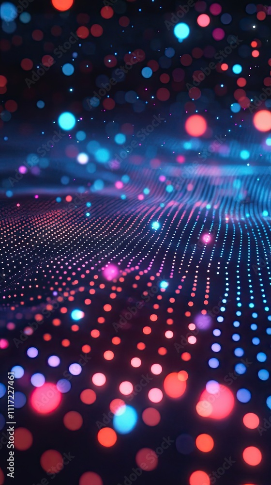 Poster abstract colorful lights wave pattern design