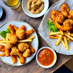 Delicious crispy on table