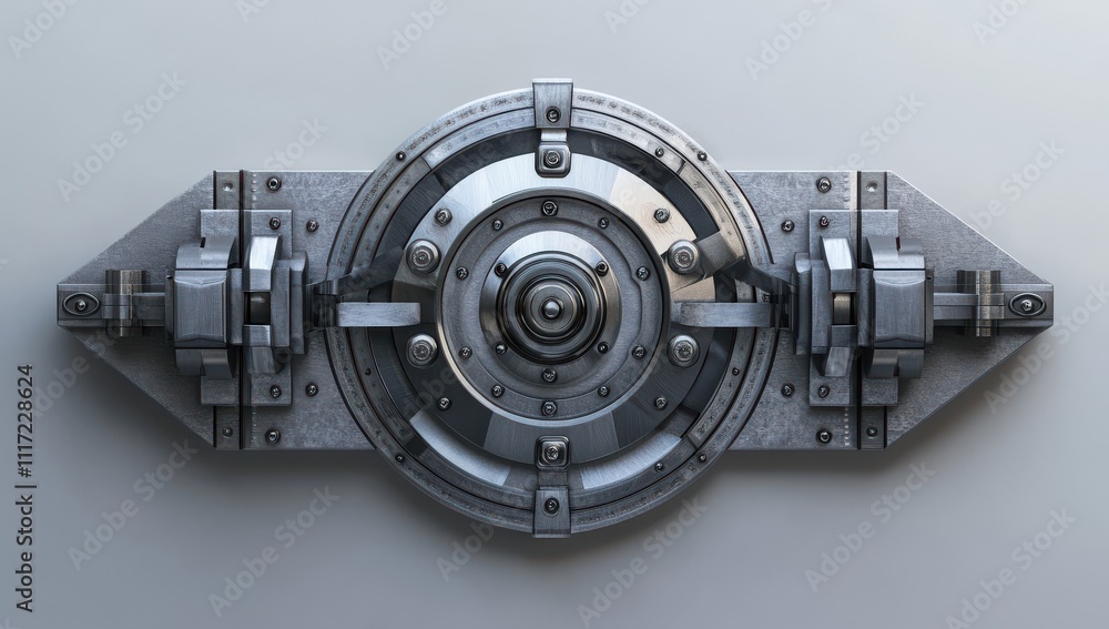 Poster intricate close-up of a modern safe lock mechanism showcasing precision engineering and industrial d