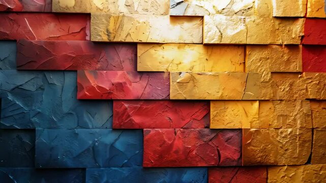 Colorful textured abstract wall art with vibrant hues