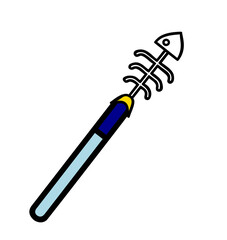 魚の骨をモチーフにしたカラフルでユニークな魔法のステッキ