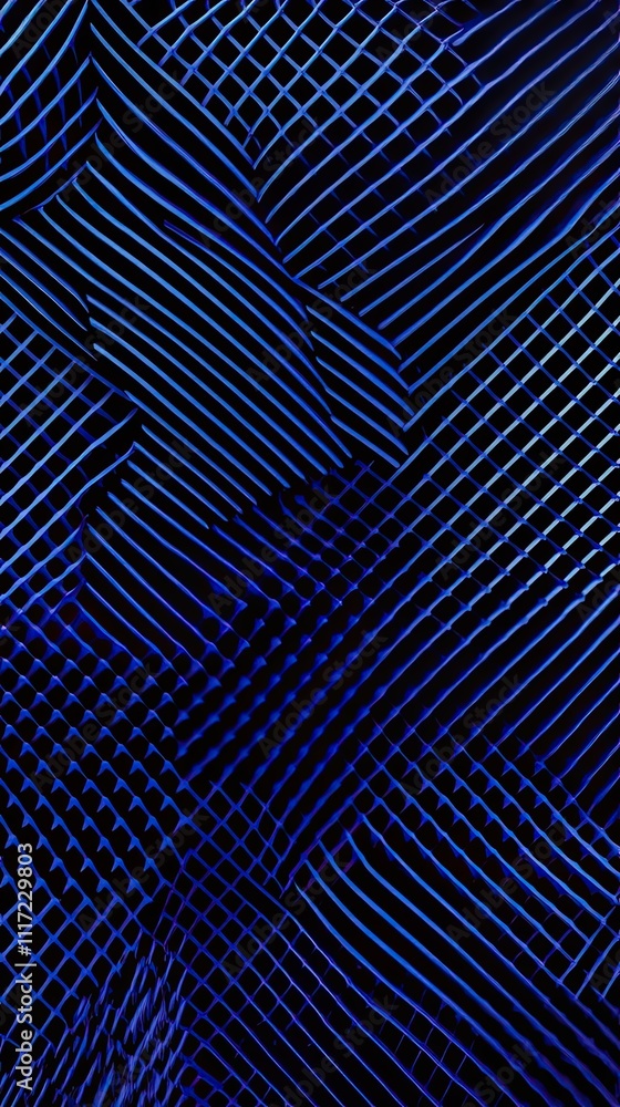 Poster abstract blue lines intersect creating geometric patterns