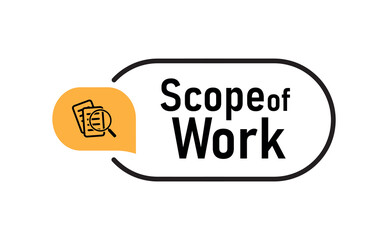 scope of work text information sign