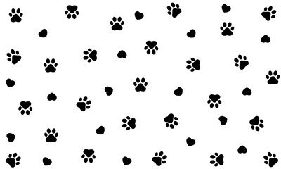 Paw print dog and cat Vector. footprint dog icon. Paw icon vector illustration.	
