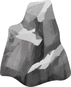gray rock watercolor style clip art preview