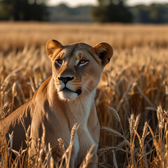 lion in the grass