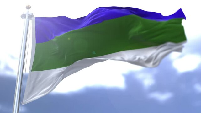 Komi flag waving against the sky. High quality 4k footage
