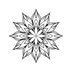 Stylish Black and White Mandala Vector Clipart Design