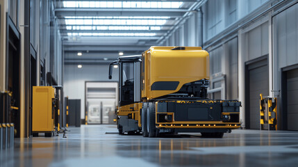 Naklejka premium AI-based predictive maintenance for logistics vehicles and equipment.