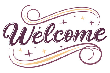 Welcome lettering art work illustration