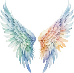 Fototapeta premium Watercolor Best angel wings isolated on white background