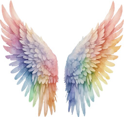 Fototapeta premium Watercolor Best angel wings isolated on white background