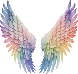 Fototapeta premium Watercolor Best angel wings isolated on white background