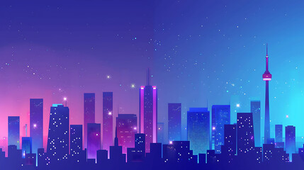 Fototapeta premium Night City Skyline