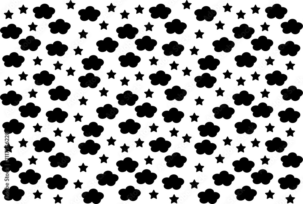 Poster star with cloud seamless vector illustration pattern background. design for use backdrop all over te