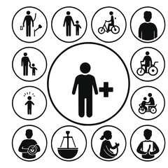 premium-vector.Set of Healthcare and Medicare Service Icons