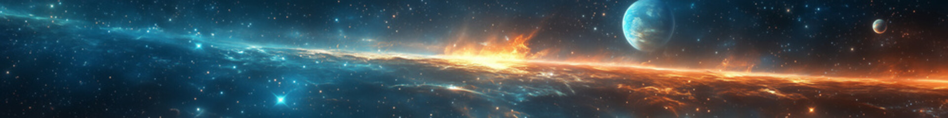 Fototapeta premium Space scene with planets, stars and galaxies. 