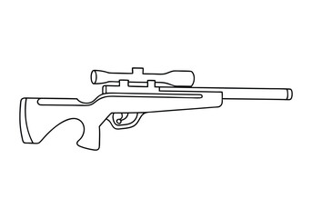 Continuous One-Line Drawing of a Sniper Rifle - Minimalist Weapon Design