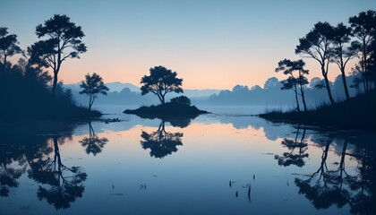 Clear Plain Shiny Warm Soft Vintage Bokeh Cloudy Wave Like Geometric Blue Background or Texture