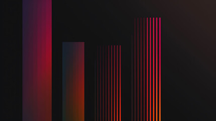 Naklejka premium Abstract Neon Lines on Black Background