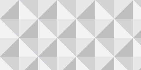 Abstract geometric white and gray background seamless low polygon triangle texture wallpaper. Triangle shape retro wall grid pattern geometric ornament tile vector square element design.