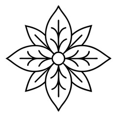 illustration of a flower,  leaf-mandala-floral
