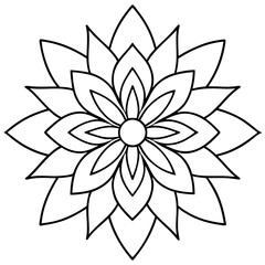 lotus flower isolated, mandala-floral-vector-illustration