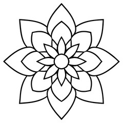 lotus flower isolated, mandala-floral-vector-illustration