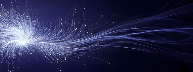 Dark blue background with white futuristic technology and digital connection lines, banner design for website header,


