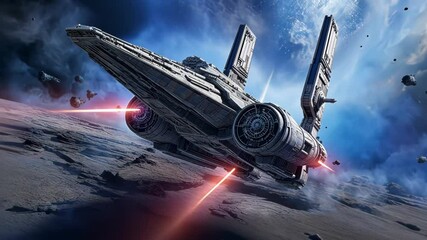 Star Wars Spaceship Battle in Space